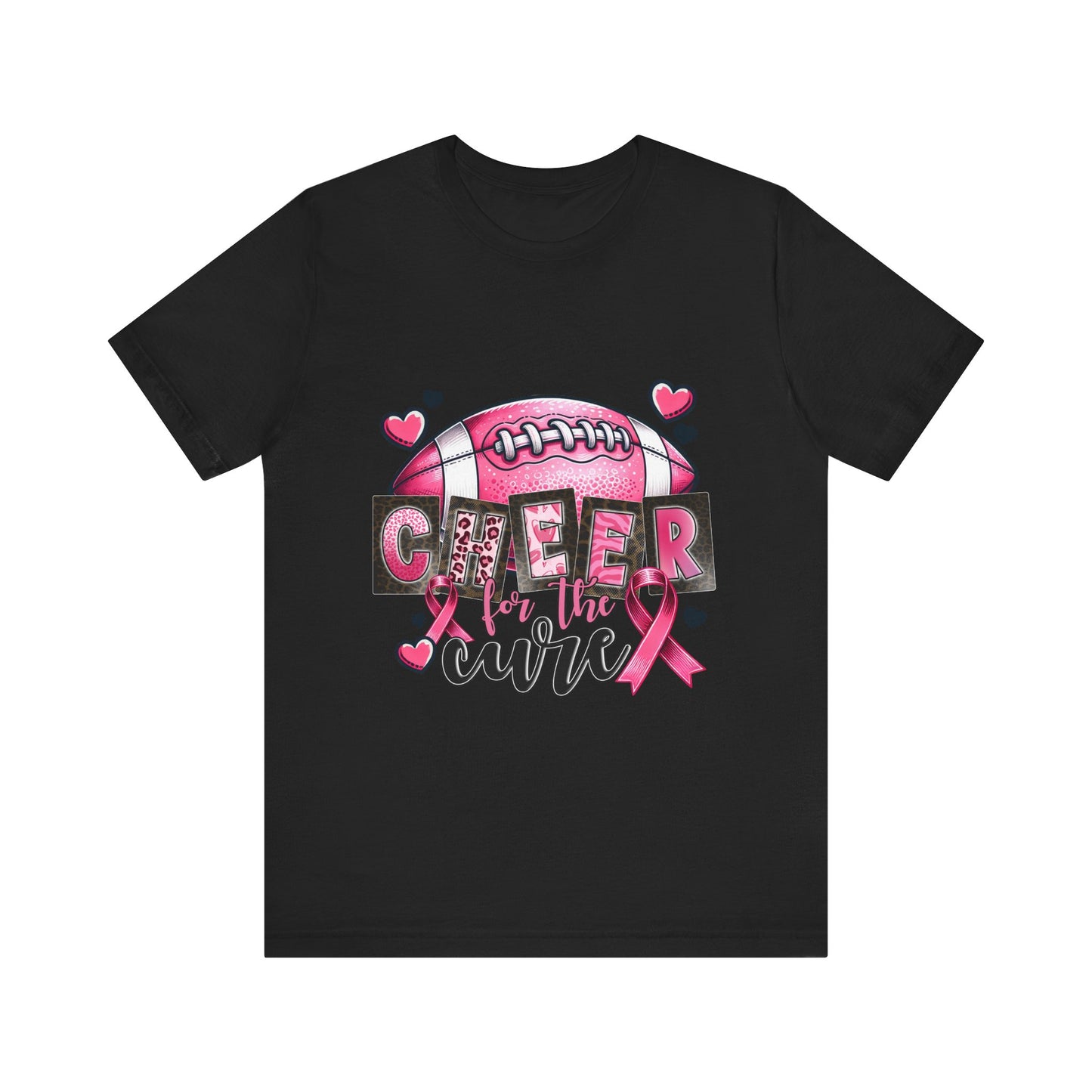 Cheer for A Cure Breast Cancer Awareness Unisex Jersey Short Sleeve Tee