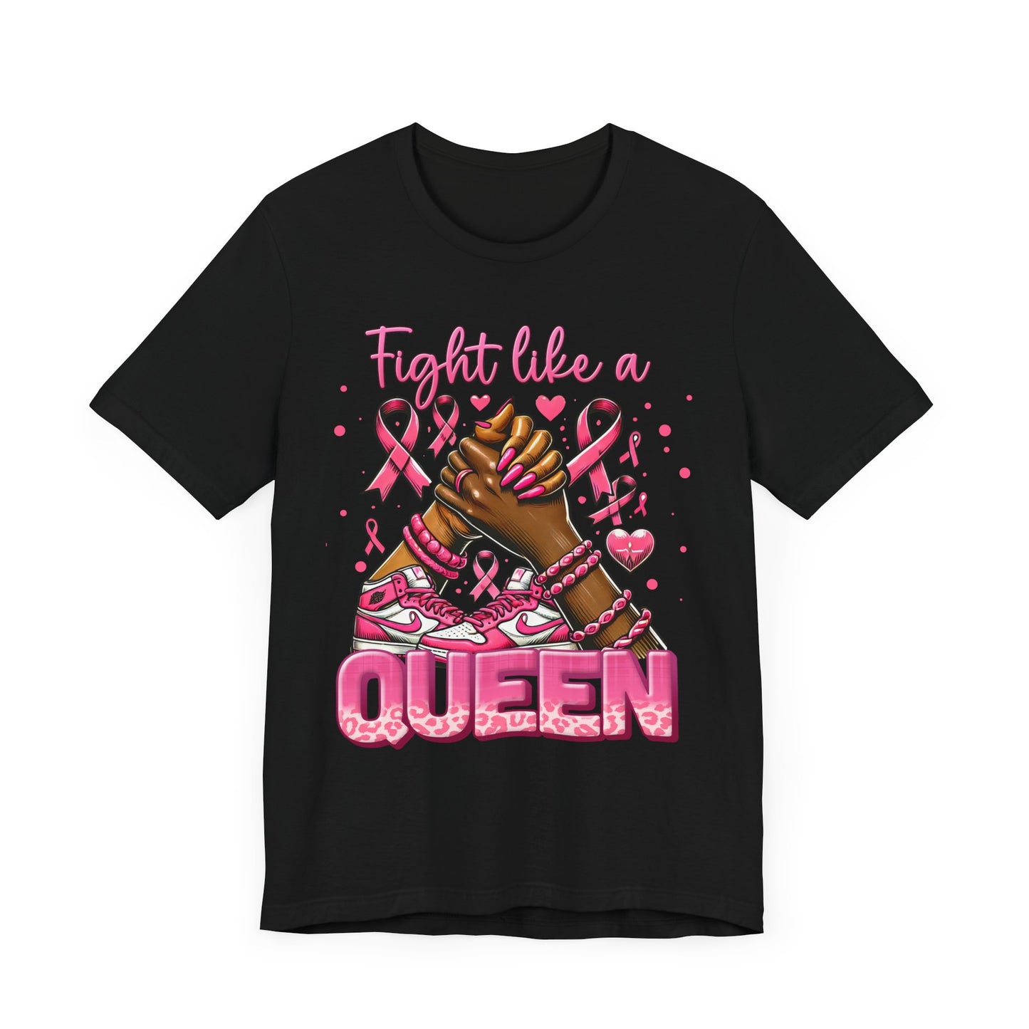 Fight Like a Queen Breast Cancer Awareness Unisex Jersey Short Sleeve Tee