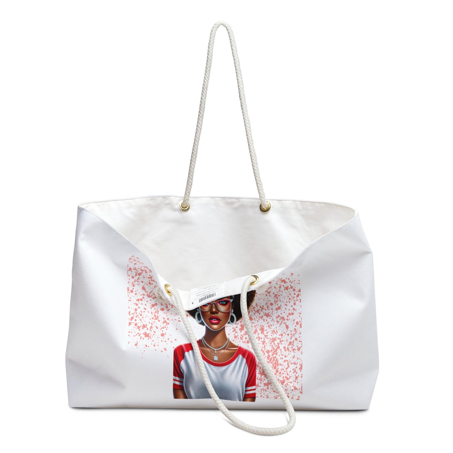 Girl with Afro Delta Sigma Theta Inspired Weekender Bag