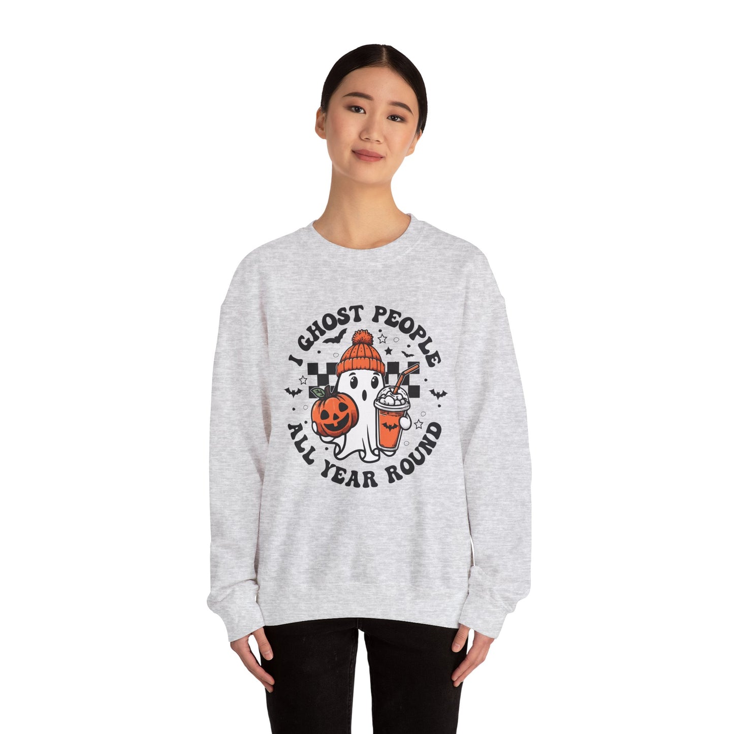 I Ghost People All Year Round Halloweenn Shirt Unisex Heavy Blend™ Crewneck Sweatshirt