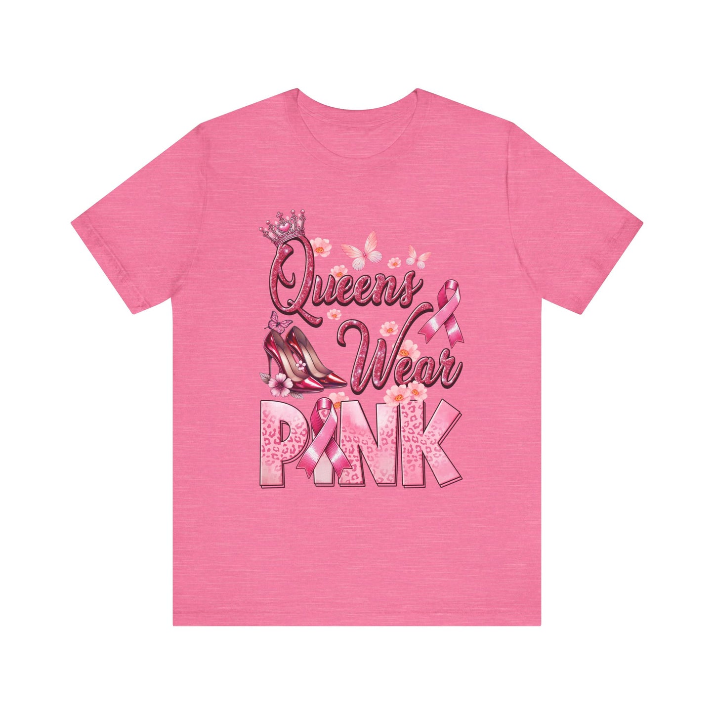 Queens Wear Pink Breast Cancer Awareness Unisex Jersey Short Sleeve Tee