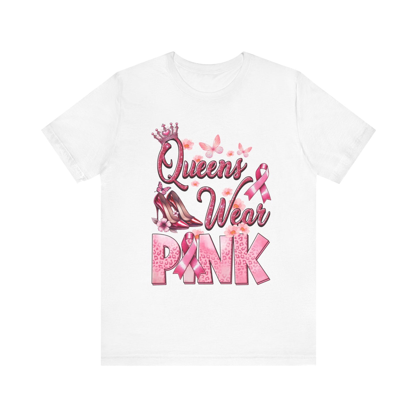 Queens Wear Pink Breast Cancer Awareness Unisex Jersey Short Sleeve Tee
