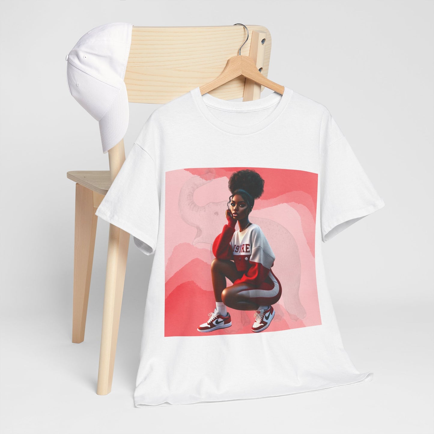 Red and White Sorority Girl Unisex Heavy Cotton Tee