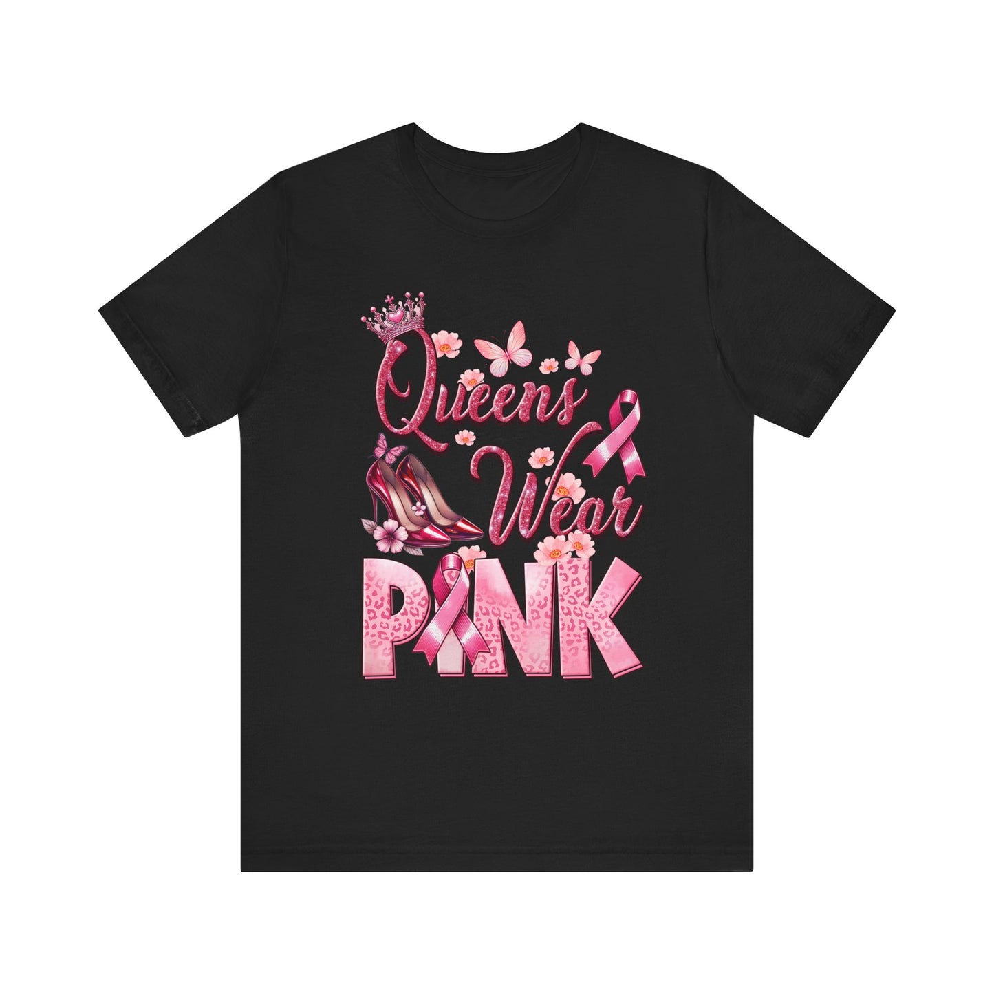 Queens Wear Pink Breast Cancer Awareness Unisex Jersey Short Sleeve Tee