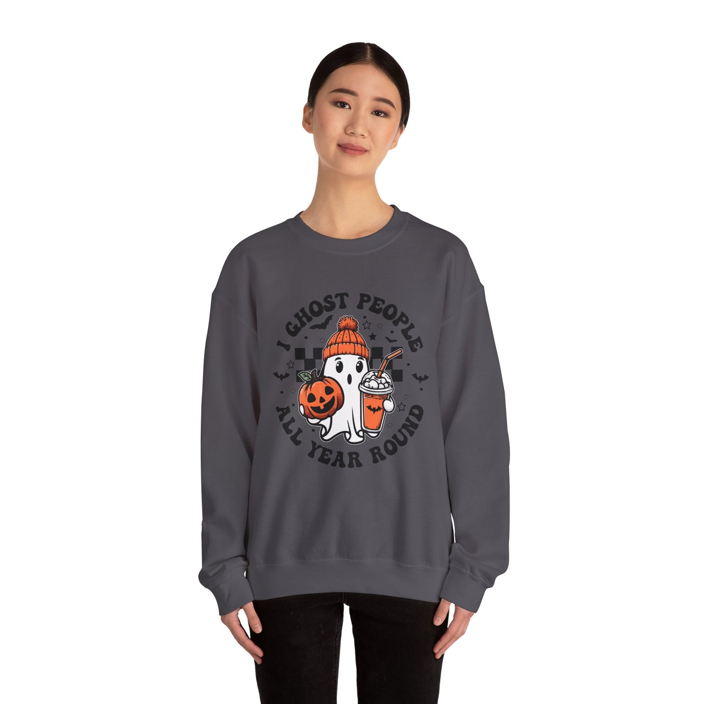 I Ghost People All Year Round Halloweenn Shirt Unisex Heavy Blend™ Crewneck Sweatshirt