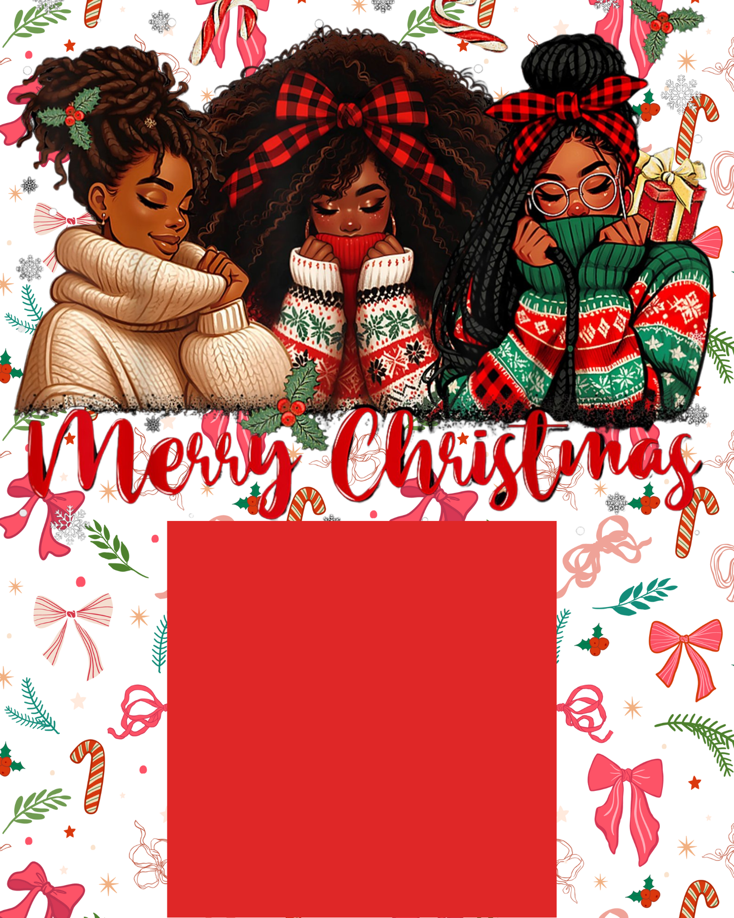 Jumbo Christmas Card Editable Canva Templates Set of 3