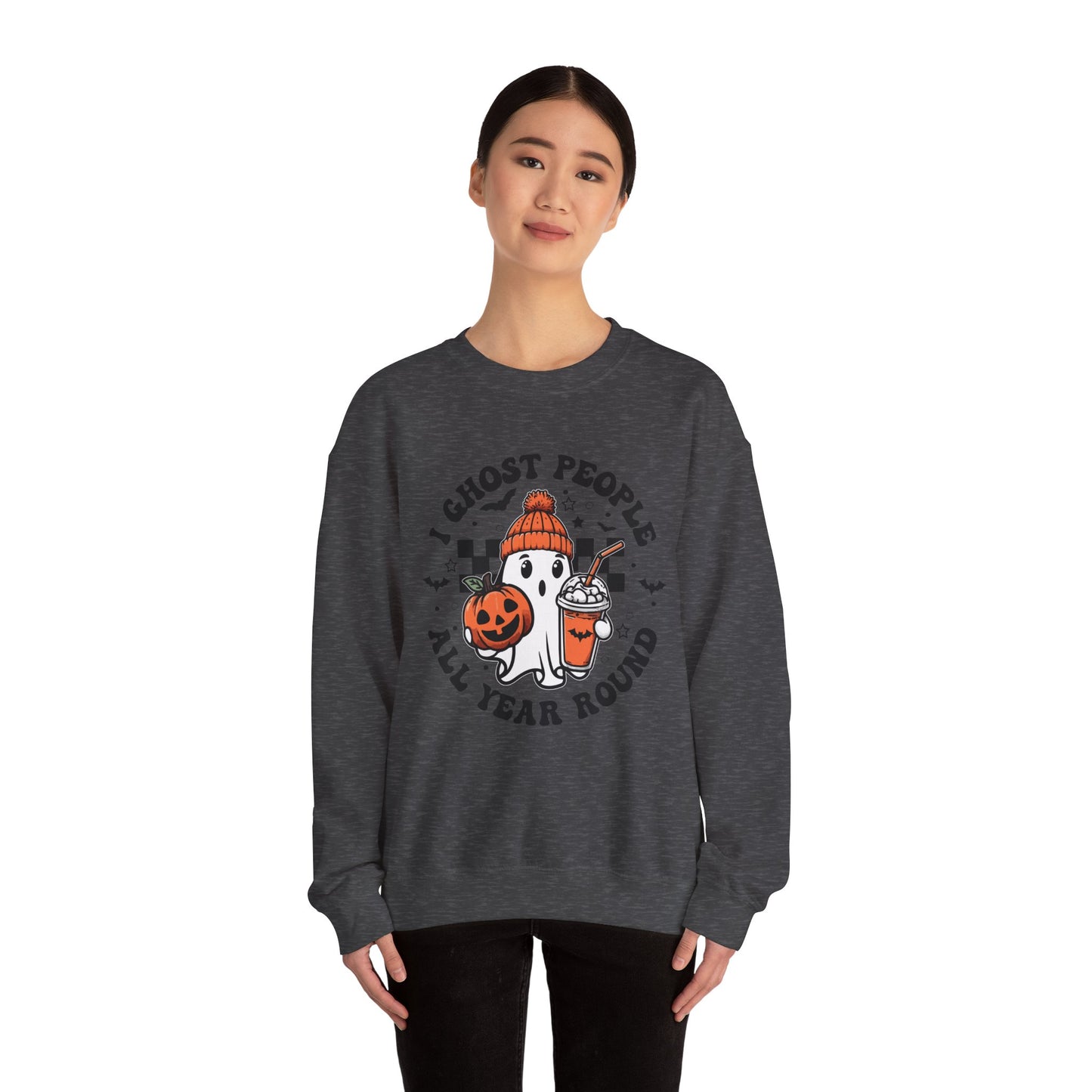 I Ghost People All Year Round Halloweenn Shirt Unisex Heavy Blend™ Crewneck Sweatshirt