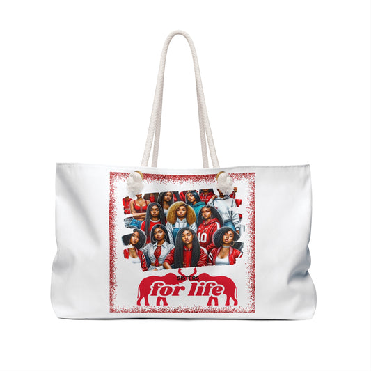 Girl with Afro Delta Sigma Theta Inspired Weekender Bag
