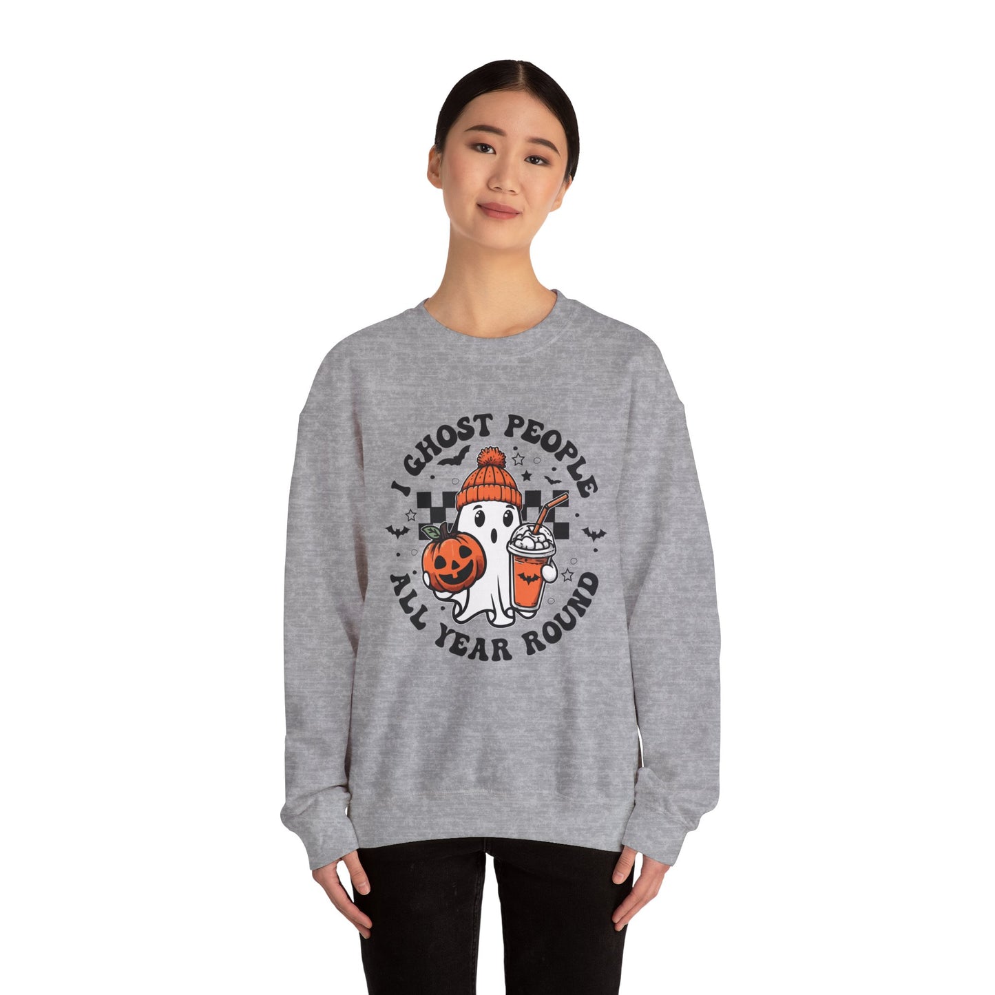 I Ghost People All Year Round Halloweenn Shirt Unisex Heavy Blend™ Crewneck Sweatshirt