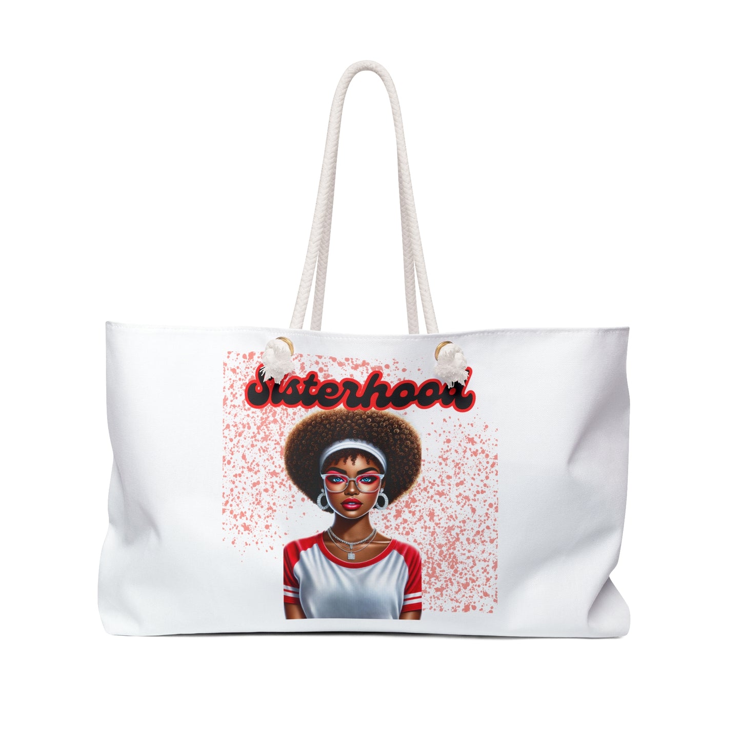 Girl with Afro Delta Sigma Theta Inspired Weekender Bag