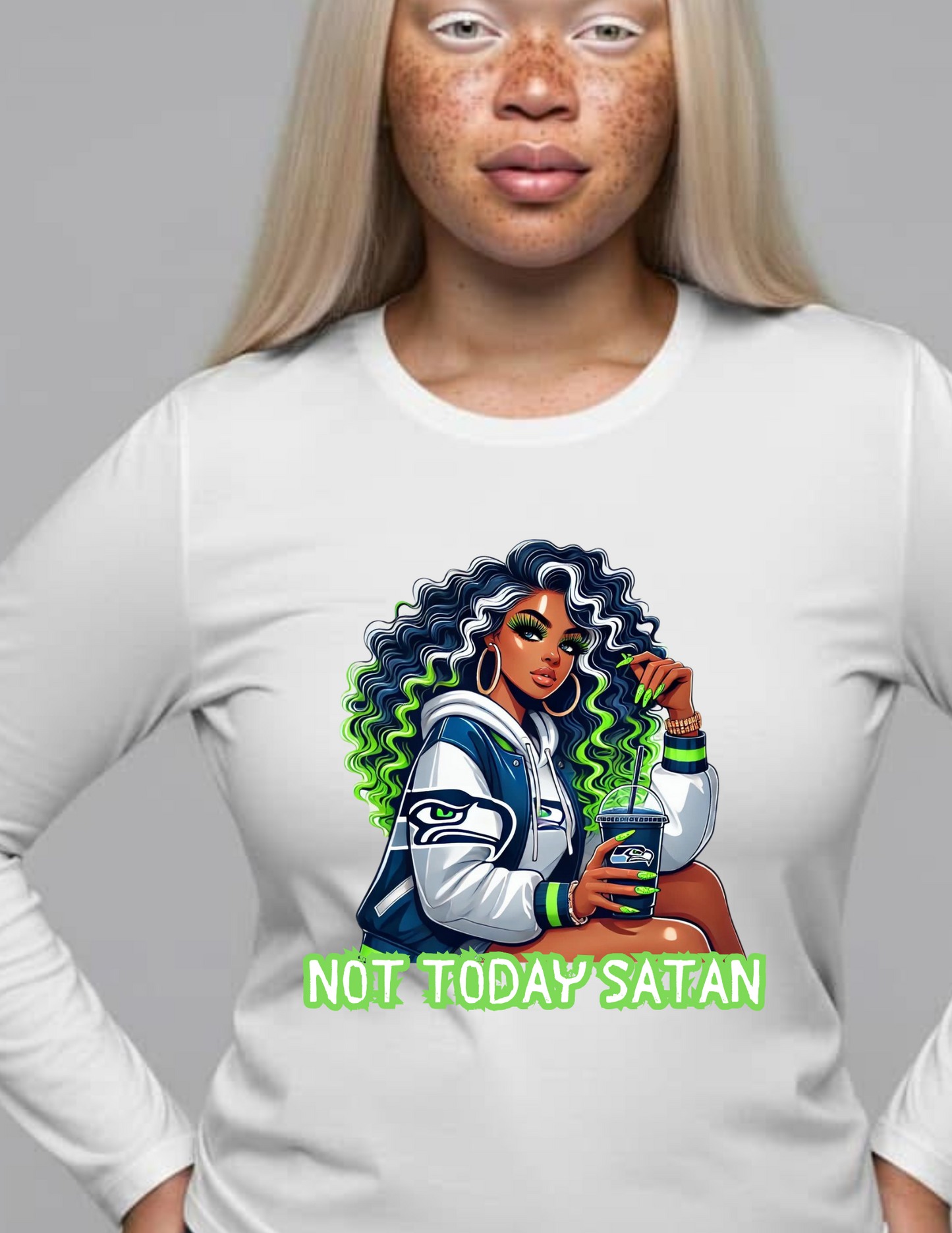 Not Today Satan Team Shirts Long Sleeves 2XL-3XL