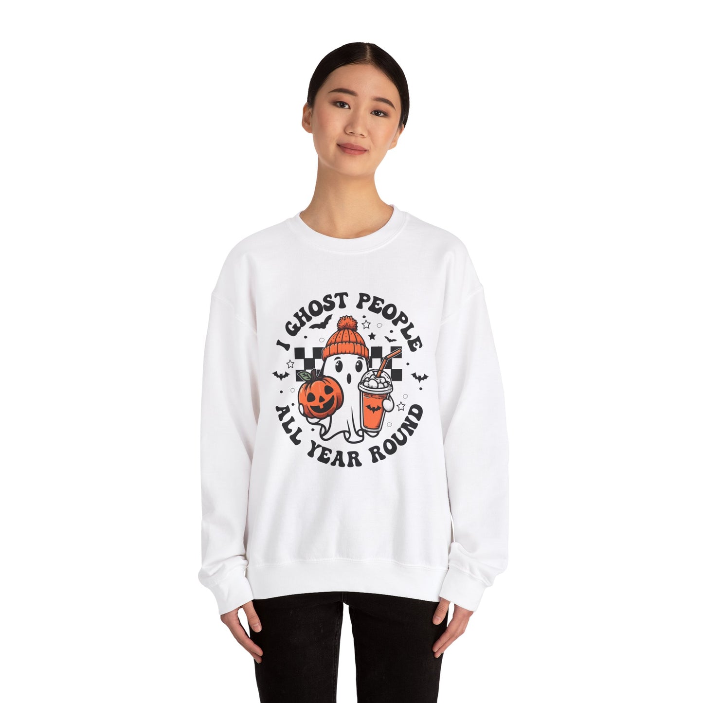 I Ghost People All Year Round Halloweenn Shirt Unisex Heavy Blend™ Crewneck Sweatshirt