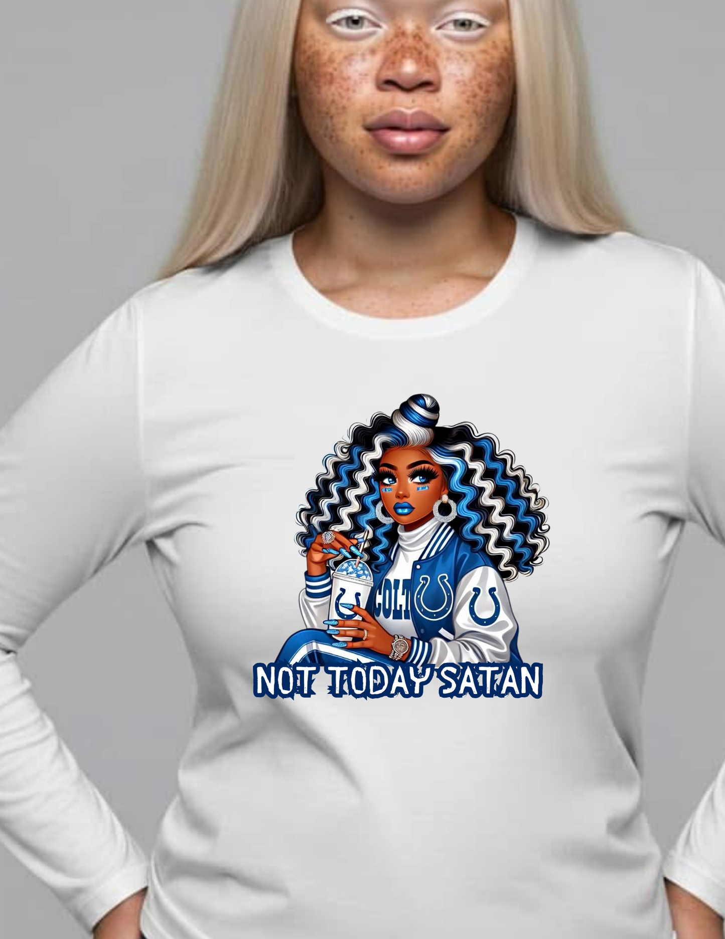 Not Today Satan Team Shirts Long Sleeves 2XL-3XL