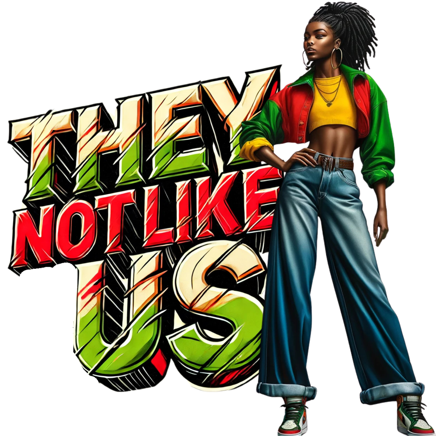 They Not Like Us DTF Transfer | Confident Black Woman Design | Ready to Press Iron On for Shirts, Hoodies & Apparel