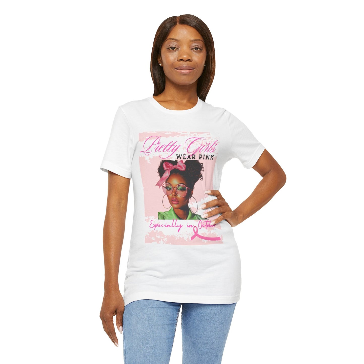 Pretty Girls Wear Pink in October AKA Unisex Jersey Short Sleeve Tee