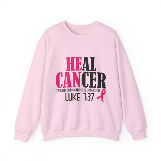 Heal Cancer Unisex Heavy Blend™ Crewneck Sweatshirt Breast cancer awareness