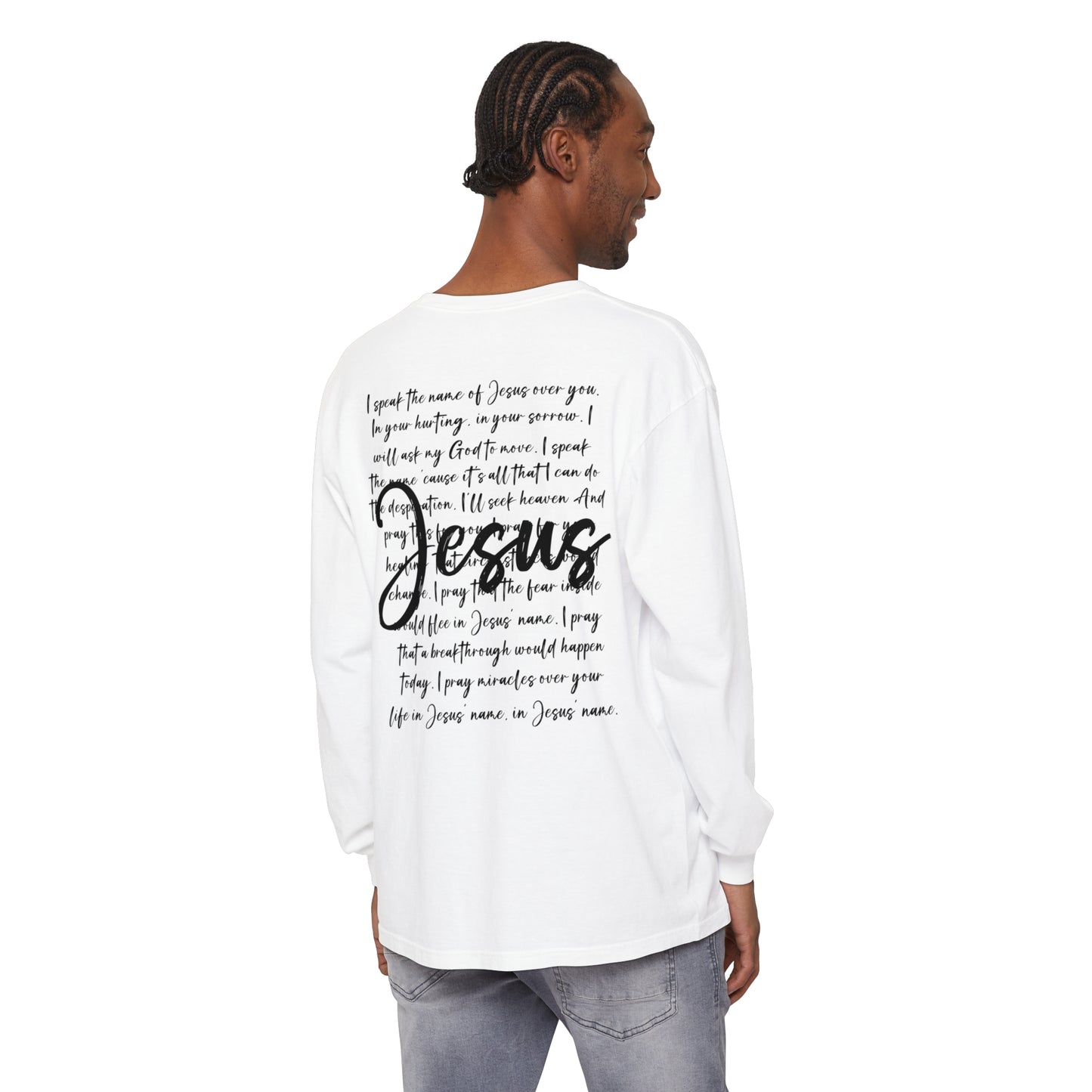 Jesus Christian Shirt Unisex Garment-dyed Long Sleeve T-Shirt