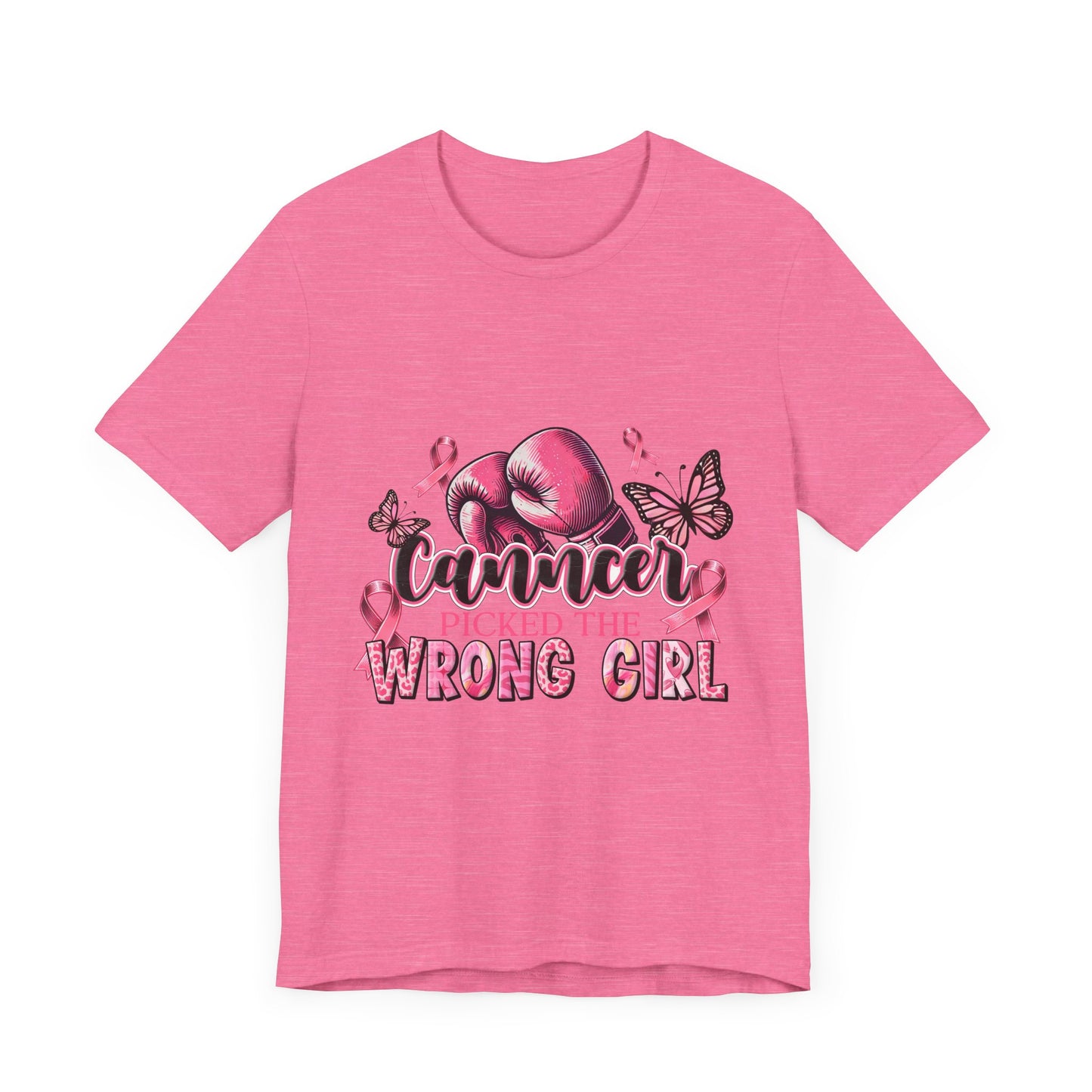 Cancer Picked the Wrong Girl Breast Cancer Awareness Unisex Jersey Short Sleeve Tee