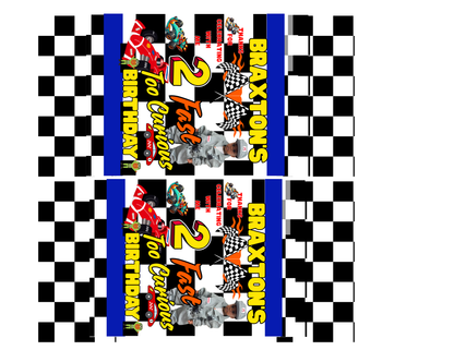 2 Fast Too Curious Birthday Party Favor Editable Templates