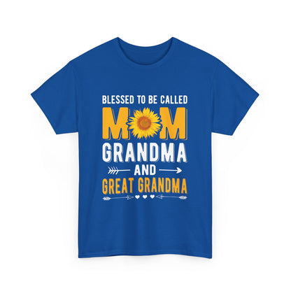 Blessed to Be Called Mom Grandma and Great Grandma Unisex Heavy Cotton Tee