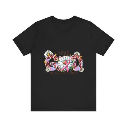 With God All Things Are Possible  Breast Cancer Awareness Unisex Jersey Short Sleeve Tee