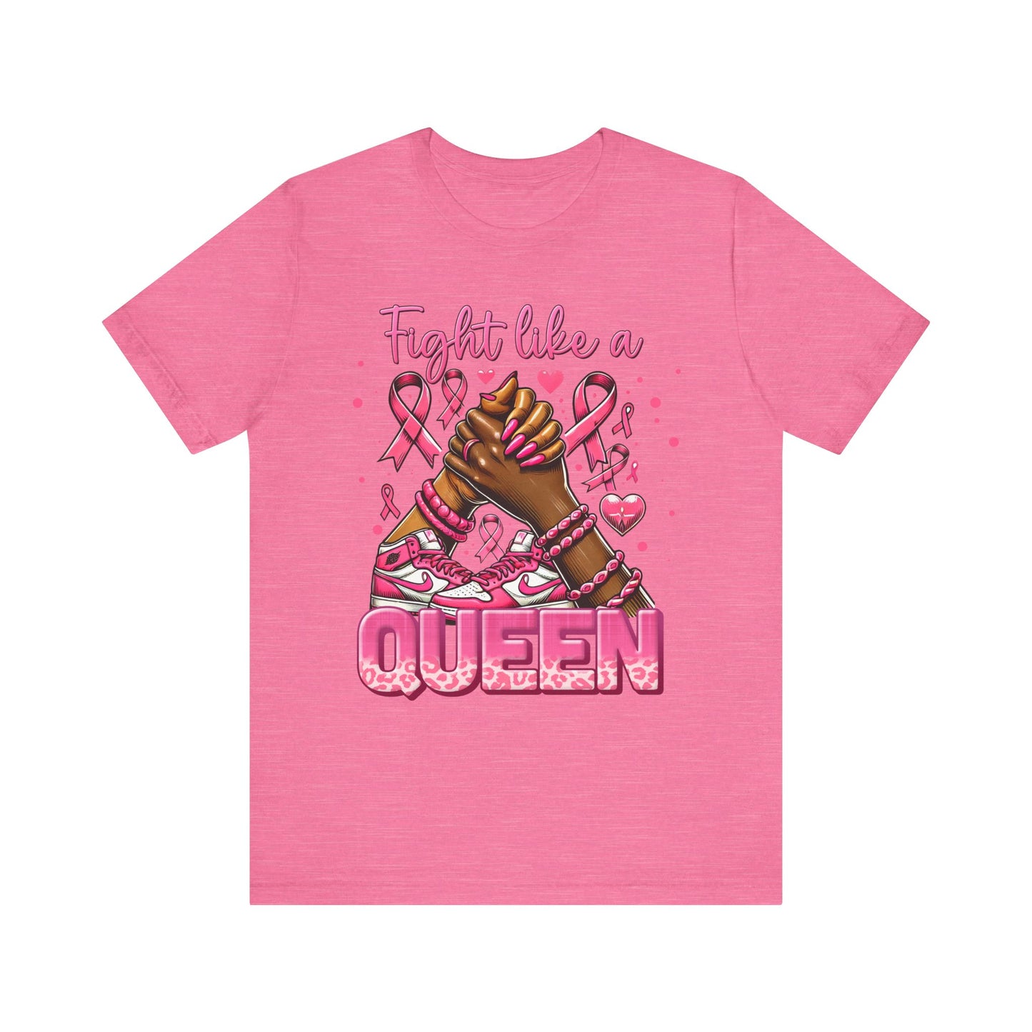 Fight Like a Queen Breast Cancer Awareness Unisex Jersey Short Sleeve Tee