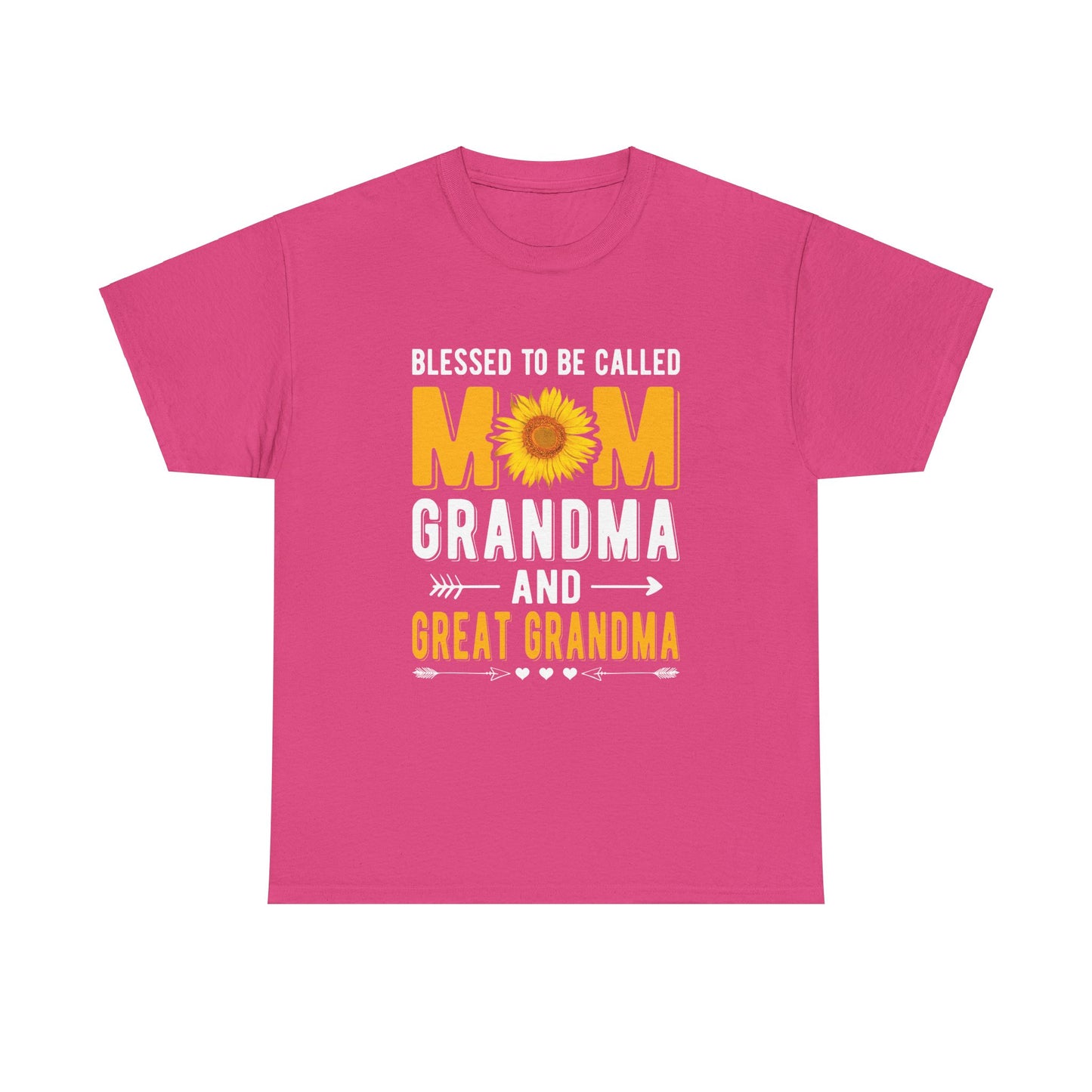 Blessed to Be Called Mom Grandma and Great Grandma Unisex Heavy Cotton Tee