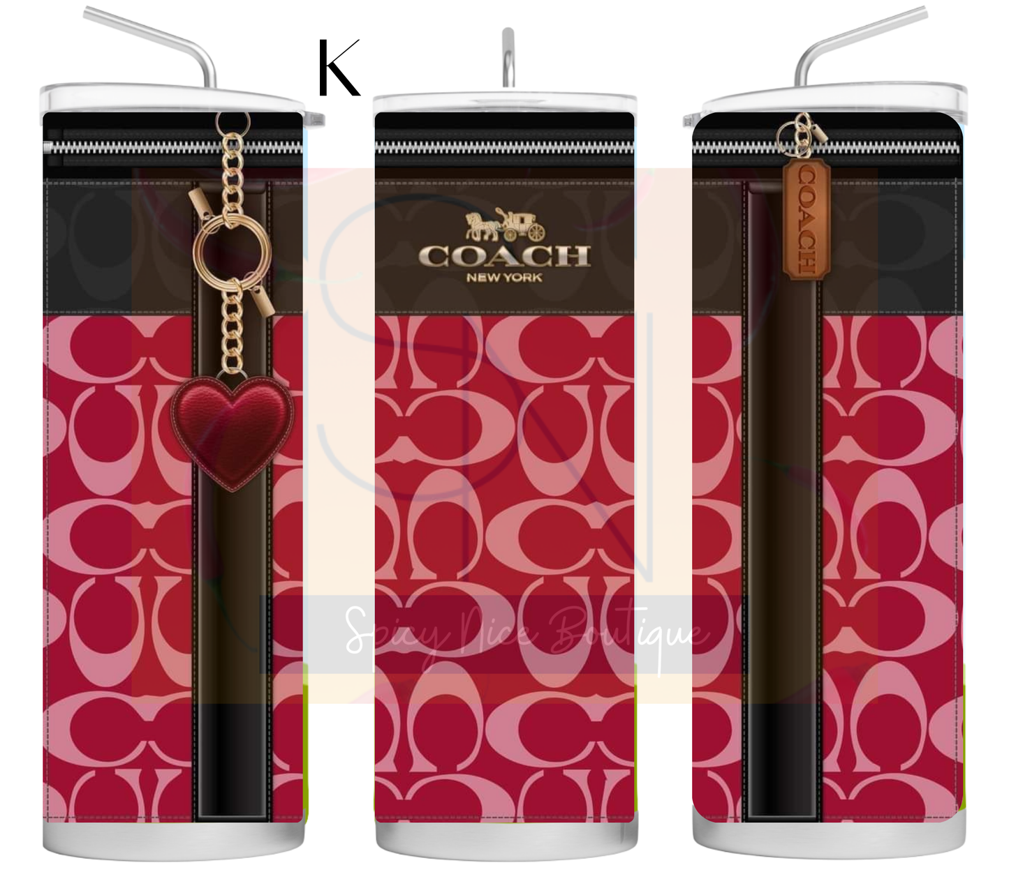 Designer -Inspired Coach Themed Tumblers