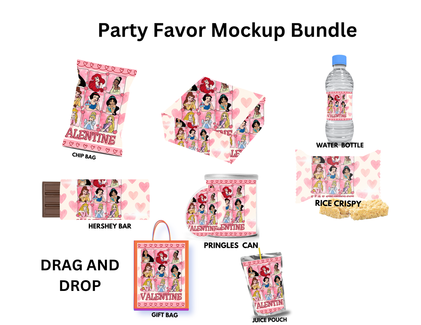 Disney-Themed Valentine’s Day Party Favor Template – Editable Printable