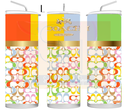 Designer -Inspired Coach Themed Tumblers