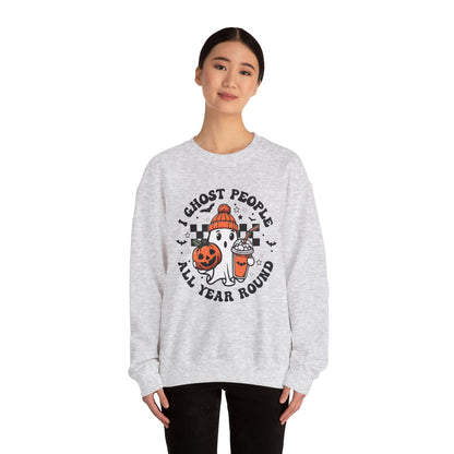 I Ghost People All Year Round Halloweenn Shirt Unisex Heavy Blend™ Crewneck Sweatshirt