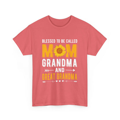 Blessed to Be Called Mom Grandma and Great Grandma Unisex Heavy Cotton Tee