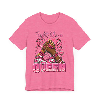 Fight Like a Queen Breast Cancer Awareness Unisex Jersey Short Sleeve Tee