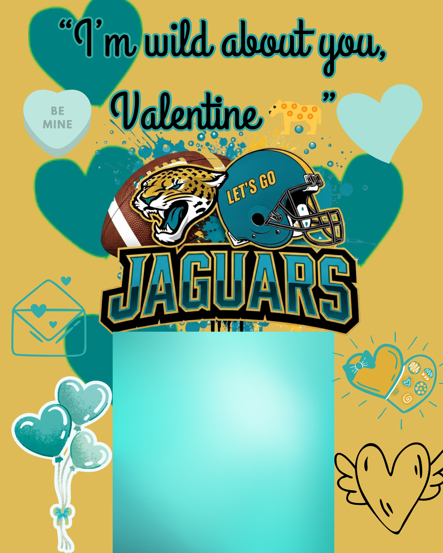 NFL Themed Jumbo Valentine's Day Cards - Editable Canva Templates