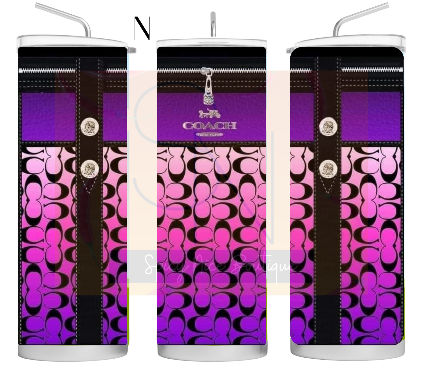 Designer -Inspired Coach Themed Tumblers