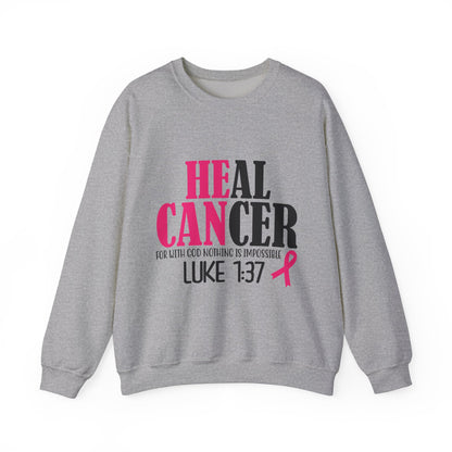 Heal Cancer Unisex Heavy Blend™ Crewneck Sweatshirt Breast cancer awareness