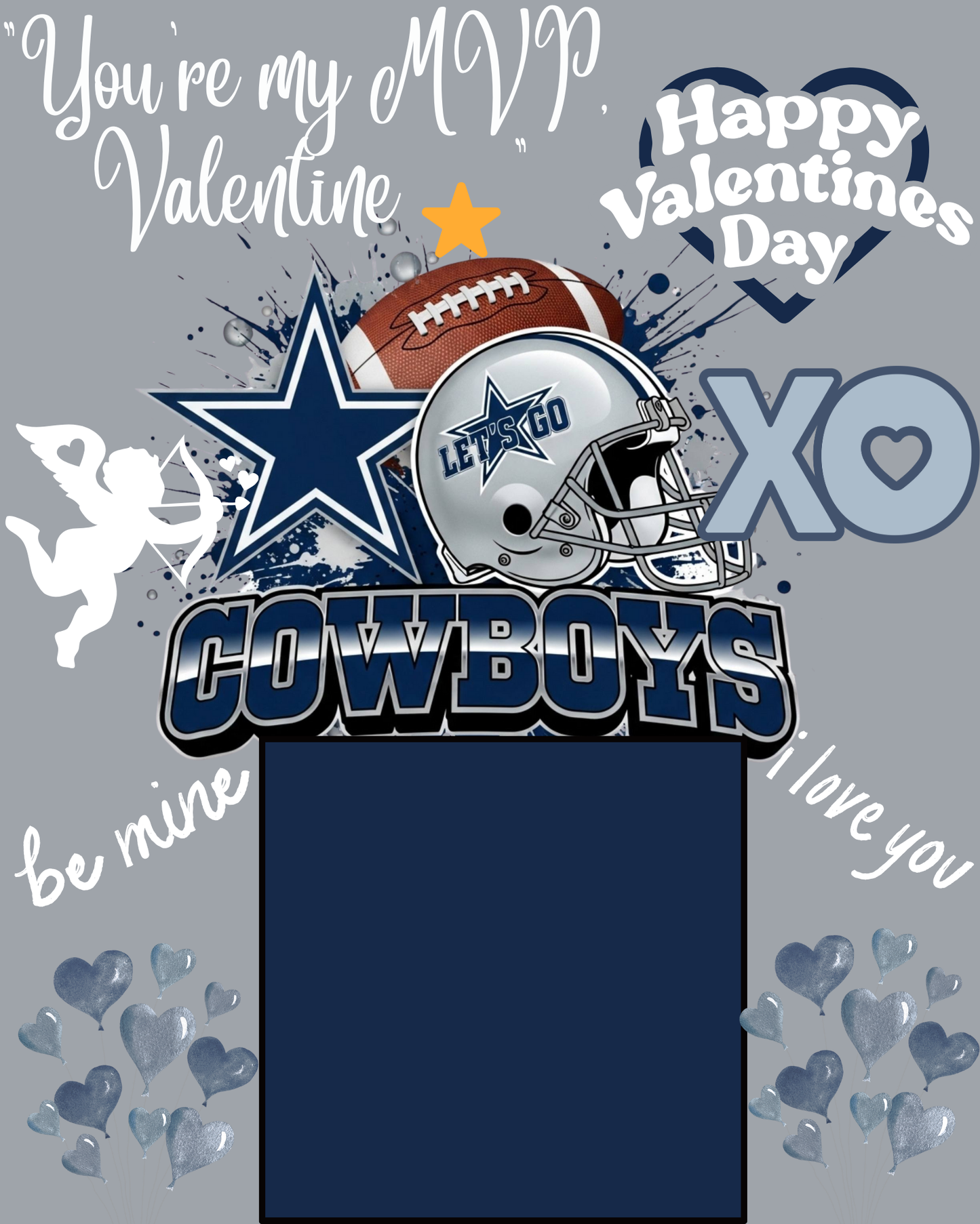 NFL Themed Jumbo Valentine's Day Cards - Editable Canva Templates