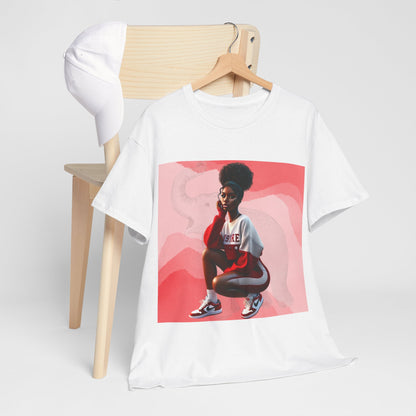 Red and White Sorority Girl Unisex Heavy Cotton Tee