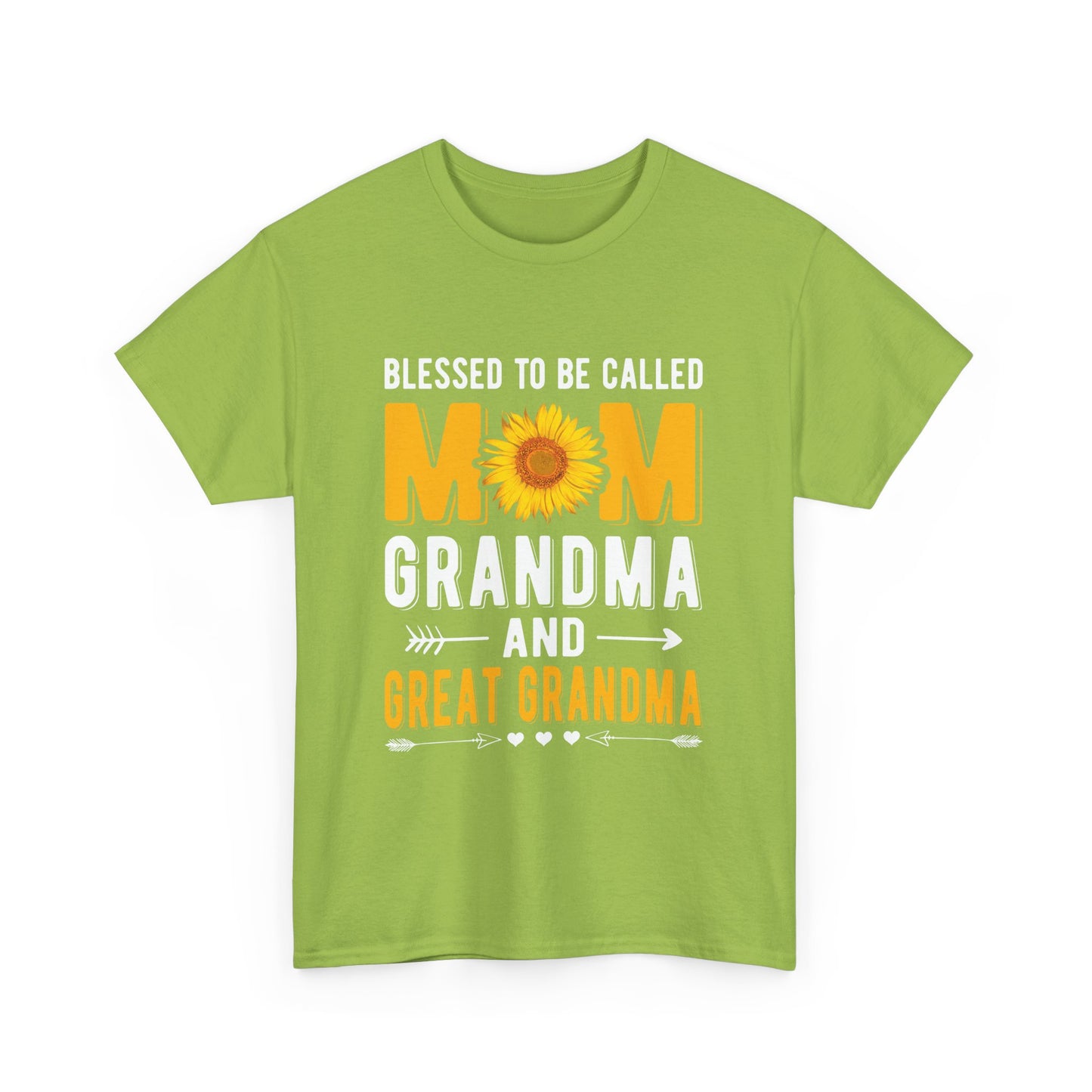 Blessed to Be Called Mom Grandma and Great Grandma Unisex Heavy Cotton Tee