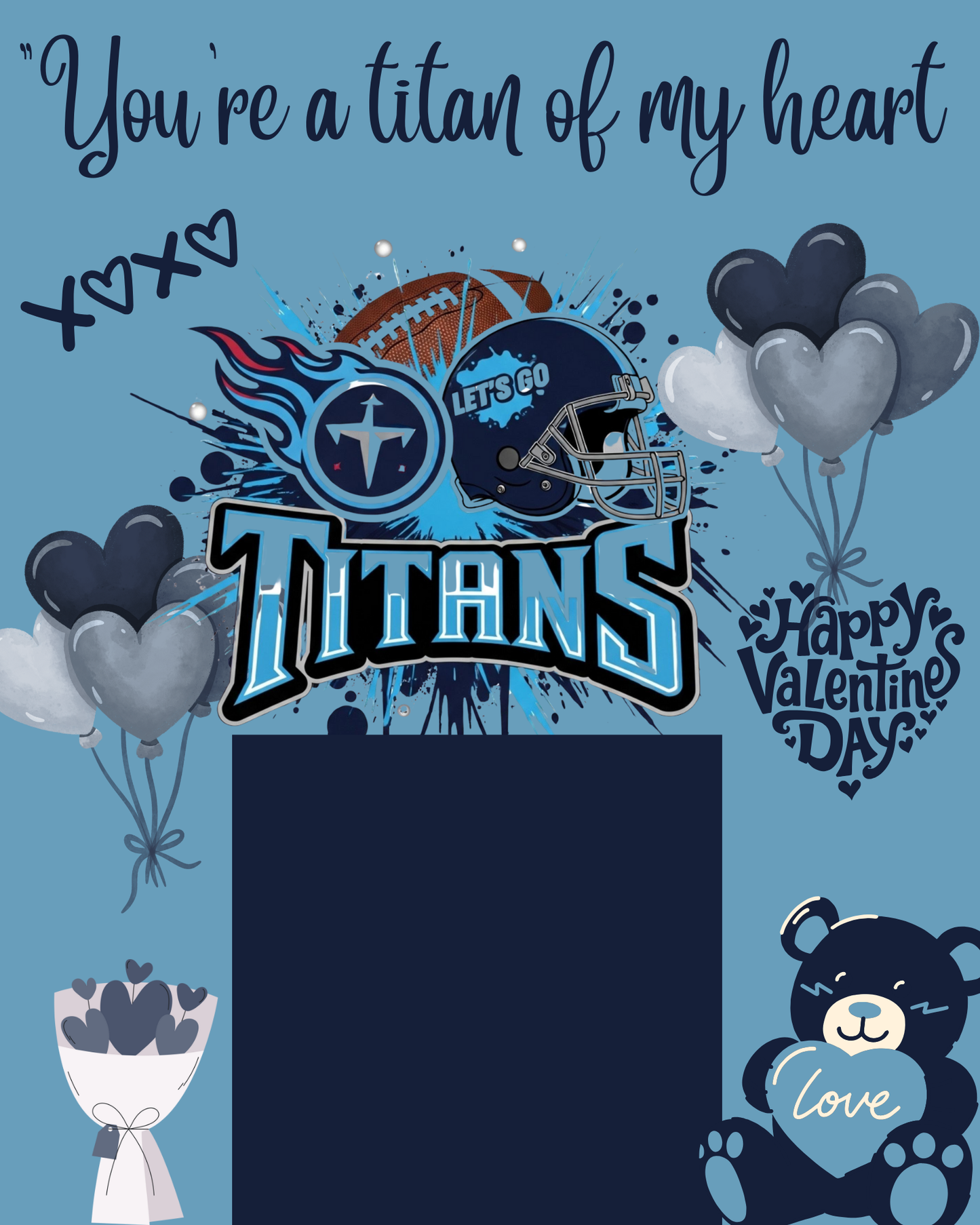 NFL Themed Jumbo Valentine's Day Cards - Editable Canva Templates