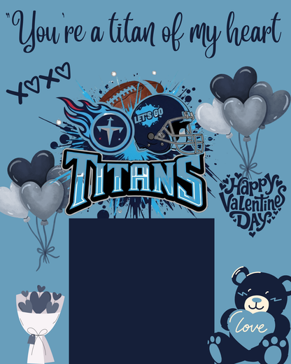 NFL Themed Jumbo Valentine's Day Cards - Editable Canva Templates