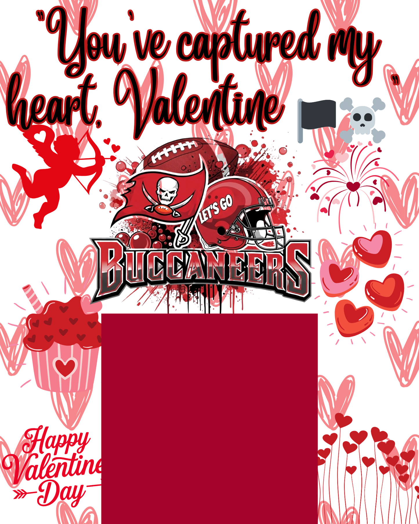 NFL Themed Jumbo Valentine's Day Cards - Editable Canva Templates
