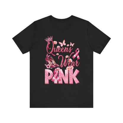 Queens Wear Pink Breast Cancer Awareness Unisex Jersey Short Sleeve Tee