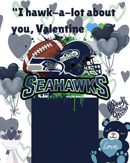 NFL Themed Jumbo Valentine's Day Cards - Editable Canva Templates