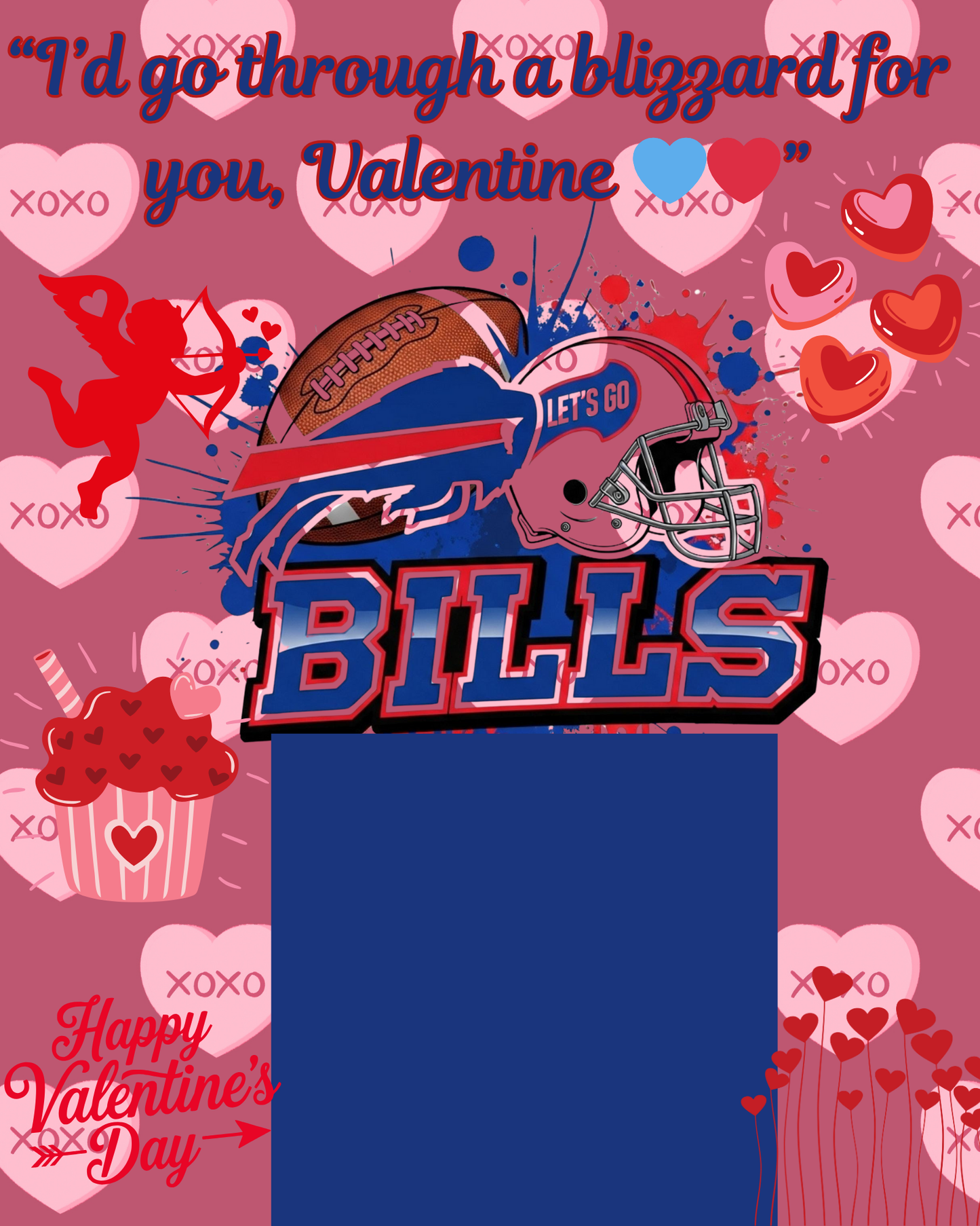 NFL Themed Jumbo Valentine's Day Cards - Editable Canva Templates