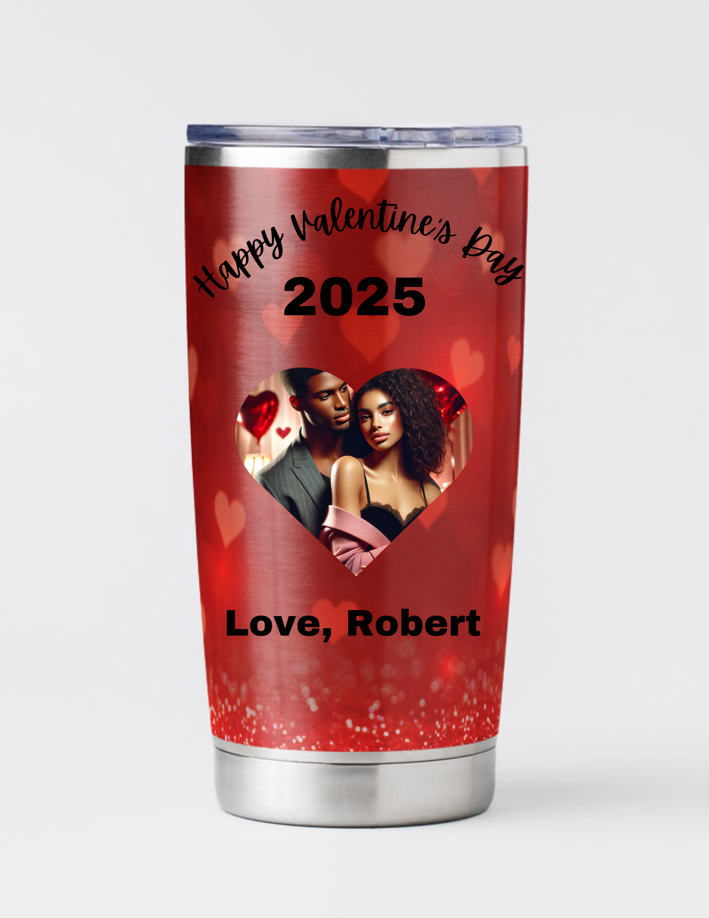 Custom Valentine's Day Tumbler with Candy Bouquet