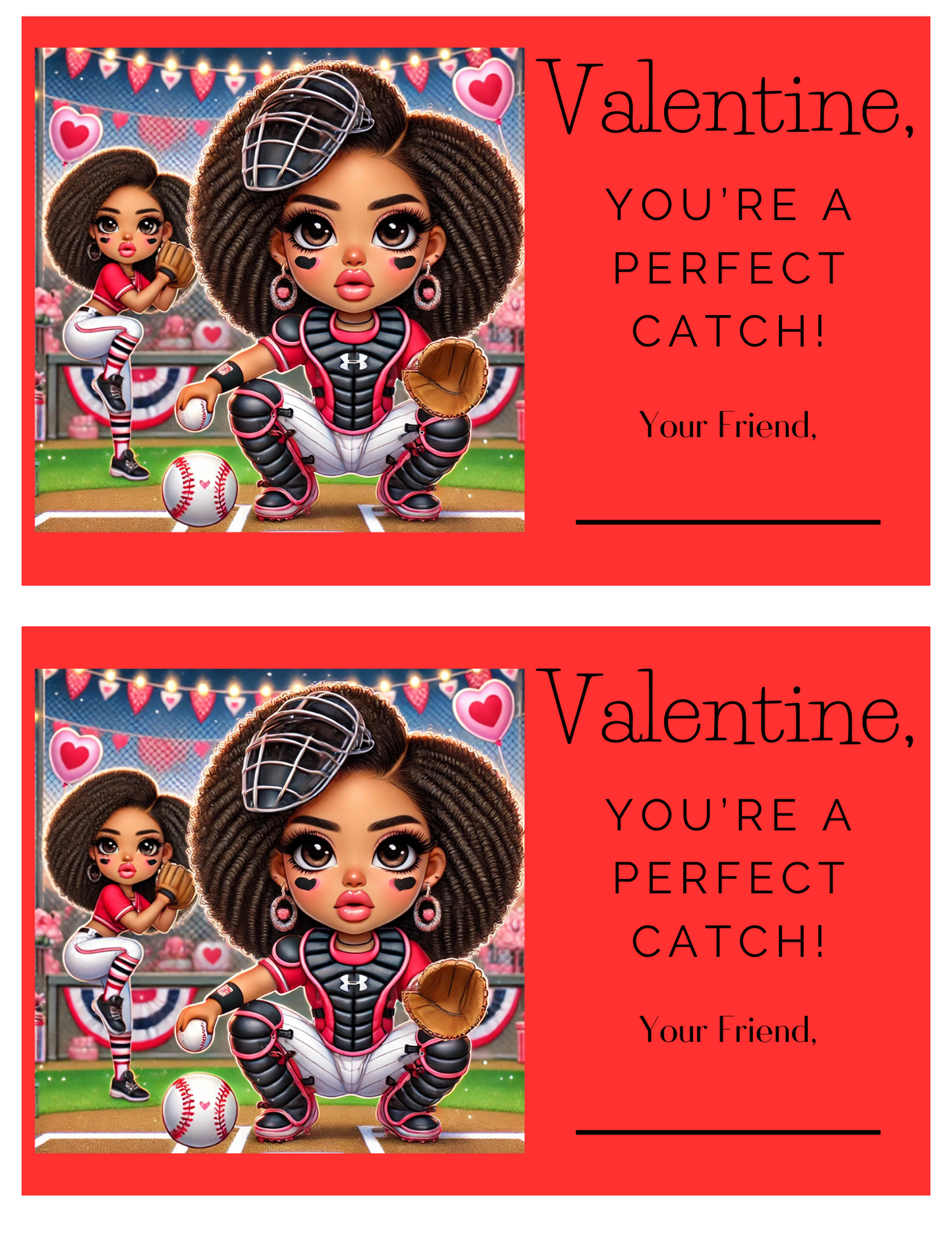 Editable Class Valentine's Day Cards Afro-American Images Digital File