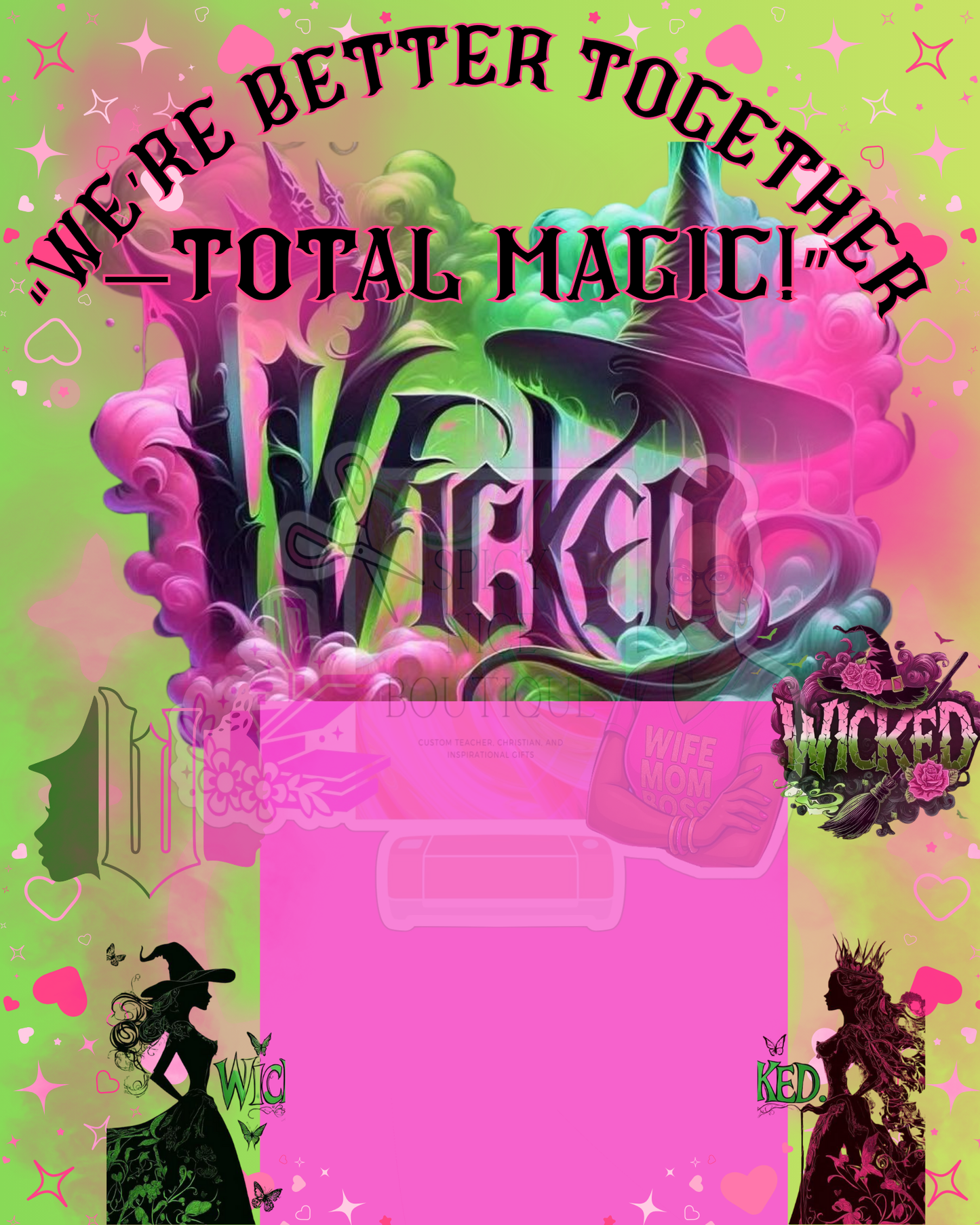 Wicked-Inspired Jumbo Card Editable Template | Crafter-Friendly Digital Download