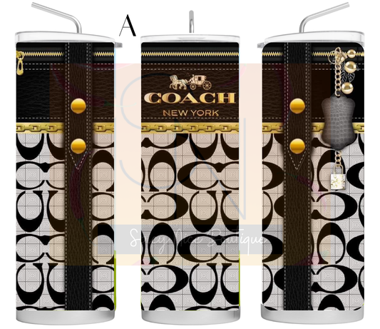 Designer -Inspired Coach Themed Tumblers