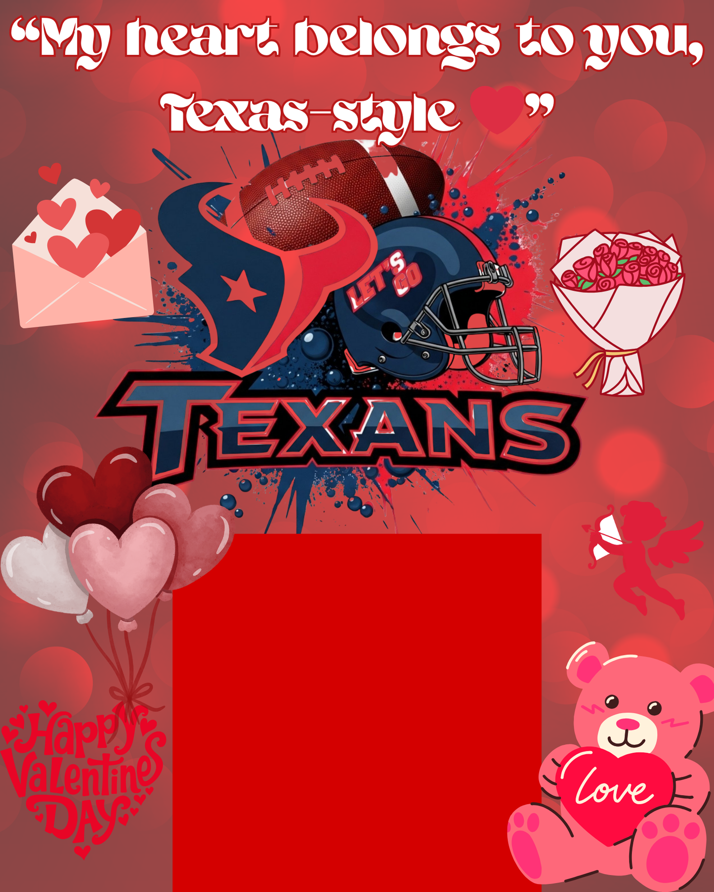 NFL Themed Jumbo Valentine's Day Cards - Editable Canva Templates